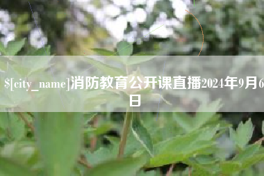祁阳消防教育公开课直播2024年9月6日