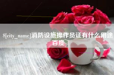 祁阳消防设施操作员证有什么用途百度