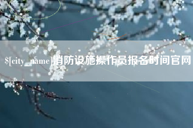 祁阳消防设施操作员报名时间官网