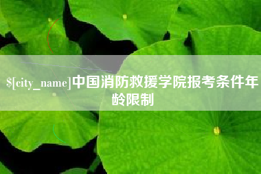 祁阳中国消防救援学院报考条件年龄限制