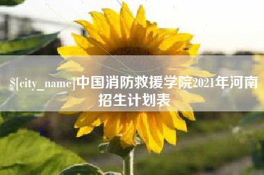 祁阳中国消防救援学院2021年河南招生计划表